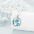 wholesale 925 Sterling Silver Turquoise Abalone Shell Celtic Knot Cross Pendant Necklace for Women Irish Lucky Charm Jewelry-0-4