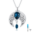 wholesale 925 Sterling Silver Blue Crystal Celtic Moon Goddess Pendant Necklace Gift for Women-0-0