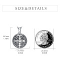 wholesale 925 Sterling Silver St. Benedict Medal Protection Pendant with Box Chain - Religious  for Women and Men-0-1