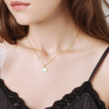 wholesale 14K Gold Opal Heart Pendant Necklace for Women Minimalist Jewelry-0-2