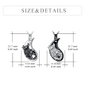 wholesale 925 Sterling Silver Yin Yang Wolf Head Pendant Necklace Set of 2 Gifts for Men & Women-0-1