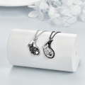 wholesale 925 Sterling Silver Yin Yang Wolf Head Pendant Necklace Set of 2 Gifts for Men & Women-0-2