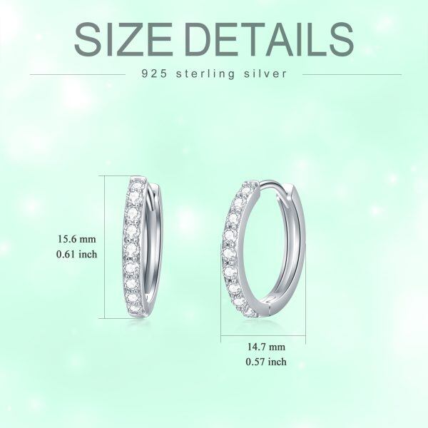 Sterling Silver Shining Cubic Zircon Hoop Earrings-1