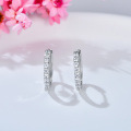 wholesale 925 Sterling Silver Lab-Grown Cubic Zirconia 0.46ct Huggie Hoop Earrings (Valentine's Day)-0-3