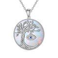 wholesale 925 Sterling Silver Black Onyx Evil Eye Tree of Life Pendant Necklace for Women-0-5