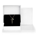 wholesale Gold-Plated 925 Sterling Silver Faith Cross Pendant with Blue Topaz Gemstone Christmas Jewelry for Women-0-4