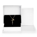 wholesale Gold Faith Cross with Yellow CZ Stone 925 Sterling Silver Pendant Necklace for Women-0-4