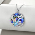 wholesale 925 Sterling Silver Abalone Shell Turtle & Dolphin Necklace Pendant Jewelry for Women-0-3