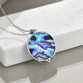 wholesale 925 Sterling Silver Abalone Shell Turtle & Dolphin Necklace Pendant Jewelry for Women-0-4