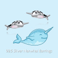 wholesale 925 Sterling Silver Opal Narwhal Studs for Sensitive Ears-0-5