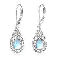 wholesale Sterling Silver Larimar Beach Earrings for Women Starfish Dolphin Turtle Jellyfish Mermaid Teardrop - Rhodium Plated- Rhodium Plated