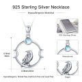 wholesale 925 Sterling Silver Raven Moonstone Circle Pendant Necklace for Men & Women Gifts-0-11