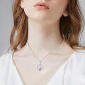 wholesale 925 Sterling Silver Raven Moonstone Circle Pendant Necklace for Men & Women Gifts-0-12
