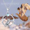wholesale 925 Sterling Silver Raven Moonstone Circle Pendant Necklace for Men & Women Gifts-0-14