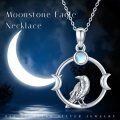 wholesale 925 Sterling Silver Raven Moonstone Circle Pendant Necklace for Men & Women Gifts-0-15