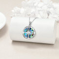 wholesale 925 Sterling Silver Abalone Shell Compass Pendant Necklace for Men & Women-0-3