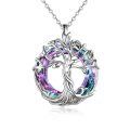 wholesale Sterling Silver Austrian Crystal Tree of Life Necklace Mother s Day Gift - Rose Gold Plated-0-19