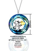 wholesale 925 Sterling Silver Blue Crystal Cow & Heart Pendant Necklace for Mom and Daughter-0-6