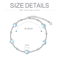 wholesale Silver Austrian Crystal Planet Galaxy Ankle Bracelet for Women Gift for Daughter Sister Wife Girlfriend Turquoise - Rhodium Plated-0-1
