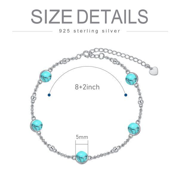 Sterling Silver Turquoise Ankle Bracelets-1