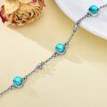wholesale Silver Austrian Crystal Planet Galaxy Ankle Bracelet for Women Gift for Daughter Sister Wife Girlfriend Turquoise - Rhodium Plated-0-9