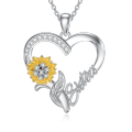 wholesale 925 Sterling Silver Sunflower Heart Love Knot Moon Star Pendant Necklace for Women Mom Sister Gifts-0-0