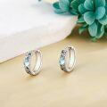 wholesale 925 Sterling Silver Blue Gradient Drop Glaze Leaves Design Moonstone Huggie Earrings (15mm)-0-2