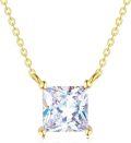 wholesale 14K Gold Square Cut Moissanite Pendant Chain Necklaces for Women-0-0
