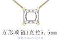 wholesale 14K Gold Square Cut Moissanite Pendant Chain Necklaces for Women-0-3