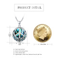 wholesale 925 Sterling Silver Round Abalone Shell Celtic Peace Sign Pendant Necklace for Women and Girls-0-2