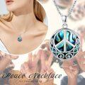 wholesale 925 Sterling Silver Round Abalone Shell Celtic Peace Sign Pendant Necklace for Women and Girls-0-12