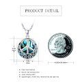 wholesale 925 Sterling Silver Round Abalone Shell Celtic Peace Sign Pendant Necklace for Women and Girls-0-14