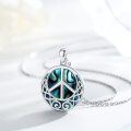wholesale 925 Sterling Silver Round Abalone Shell Celtic Peace Sign Pendant Necklace for Women and Girls-0-16