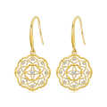 wholesale 14K Gold Diamond Floral Drop Earrings for Women s-0-5