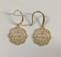 wholesale 14K Gold Diamond Floral Drop Earrings for Women s-0-7