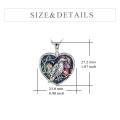 wholesale 925 Sterling Silver Heart-Shaped Abalone Shell Raven Pendant Necklaces Triple Moon Goddess Gothic Jewelry for Women and Men-0-1