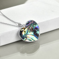 wholesale 925 Sterling Silver Heart-Shaped Abalone Shell Raven Pendant Necklaces Triple Moon Goddess Gothic Jewelry for Women and Men-0-4