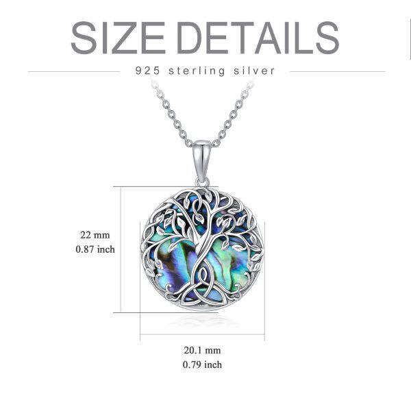 Sterling Silver Celtic Knot Tree of Life Urn Necklace with Abalone Shell-1