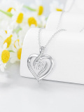 wholesale 925 Sterling Silver CZ Heart Necklace with Number 18 - 18th Birthday Gift-0-3