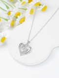 wholesale 925 Sterling Silver CZ Heart Necklace with Number 18 - 18th Birthday Gift-0-4