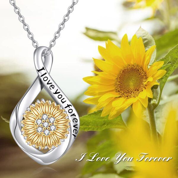 Sterling Silver Sunflower Urn Necklaces-5