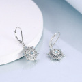 wholesale 925 Sterling Silver Blue Crystal Snowflake Drop Dangle Leverback Earrings s for Women and Girls-0-4
