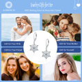 wholesale 925 Sterling Silver Blue Crystal Snowflake Drop Dangle Leverback Earrings s for Women and Girls-0-5