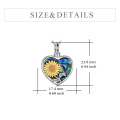wholesale 925 Sterling Silver Abalone Shell Heart-Shaped Sunflower Keepsake Pendant Necklace for Ashes Cremation Jewelry-0-1