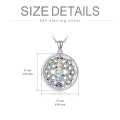 wholesale 925 Sterling Silver Multicolor CZ Chakra Lotus Yoga Pendant Necklace for Women-0-2