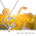 wholesale 925 Sterling Silver Butterfly & Daisy Flower Necklace - You Are My Sunshine with Heart Pendant Charm-0-5