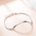 wholesale 925 Sterling Silver Crystal Heart Inspirational Adjustable Women's Graduation Bracelet-0-4