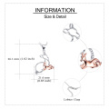wholesale 925 Sterling Silver Rose Gold Plated CZ Mother & Child Deer Necklace Pendant  for Women Girls-0-1
