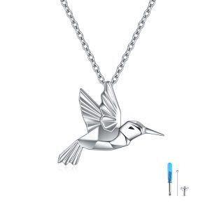 Sterling Silver Hummingbird Urn Necklace-0