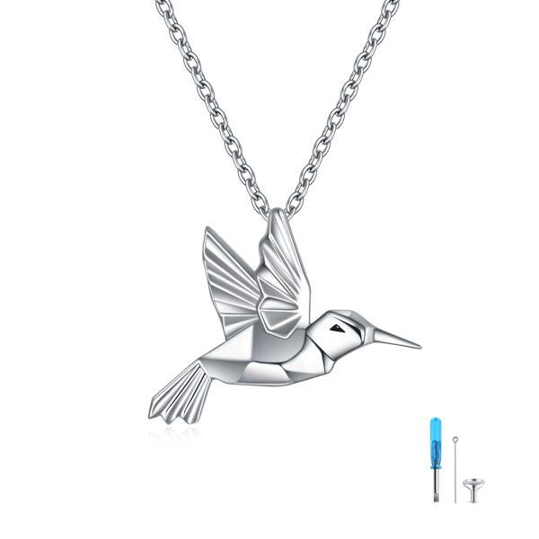 Sterling Silver Hummingbird Urn Necklace-0